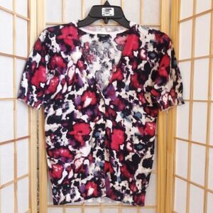 Ann Taylor Petites Abstract Print Cardigan